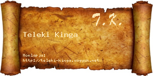 Teleki Kinga névjegykártya
